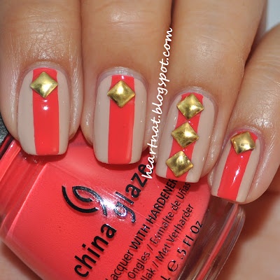 Nail art with rhinestones, gems, pearls and studs  (2)