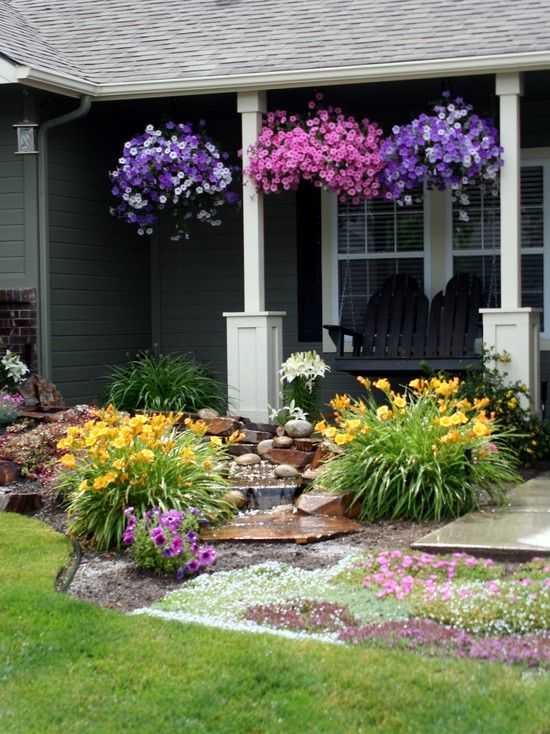 yard garden landscaping landscape flowers flower pretty beautify porch makeover decor plants source backyard flowering bed outdoor decorating landscaped easy