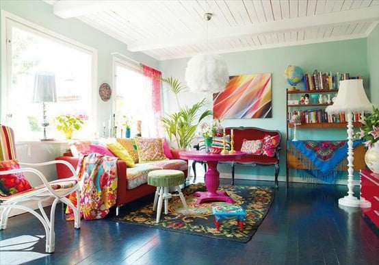 room living colorful amazing bright colourful color colors rooms interior decor style source designs pretty painted colored lots paint rainbow