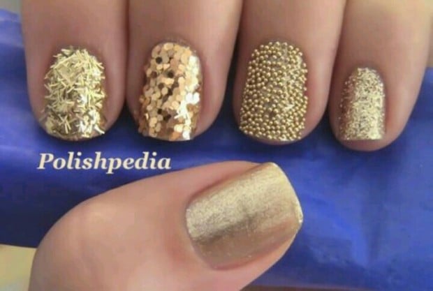 Golden Tones on Your Nails 24 Perfect Nail Art Ideas (16)