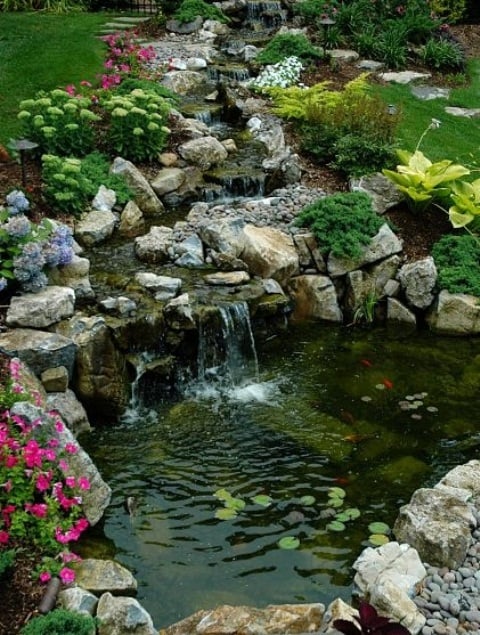 26 Amazing Garden Waterfall Ideas - Style Motivation