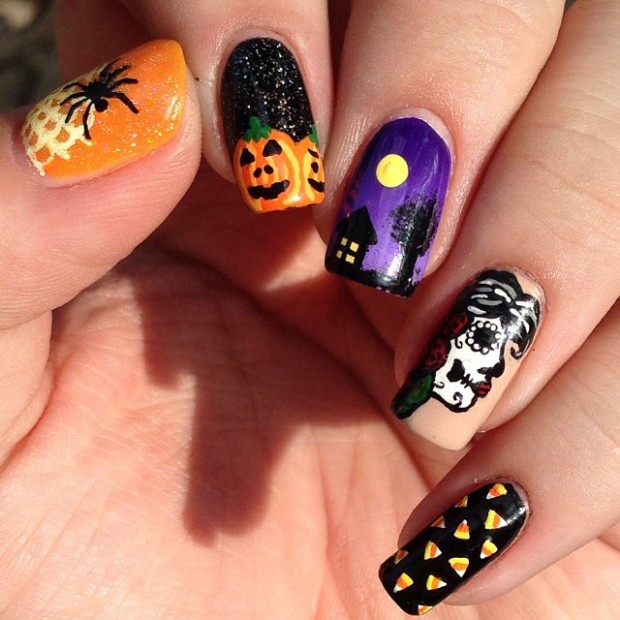 23 Easy Creative and Funny Nail Art Ideas for Halloween (8)