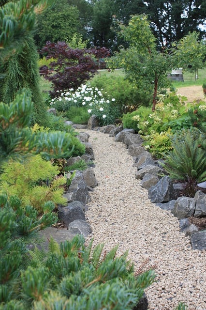garden path perfect edging gravel pathways landscape rock paths pathway pea landscaping border stone yard lawn source nice edge side