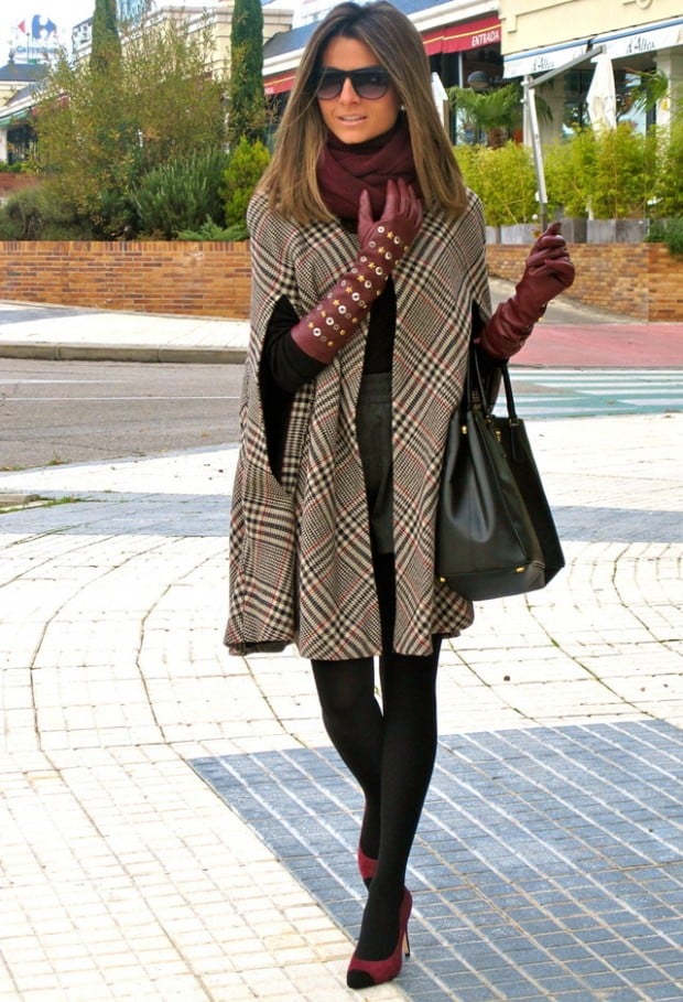 17 Amazing Outfit Ideas with Capes and Ponchos  (6)