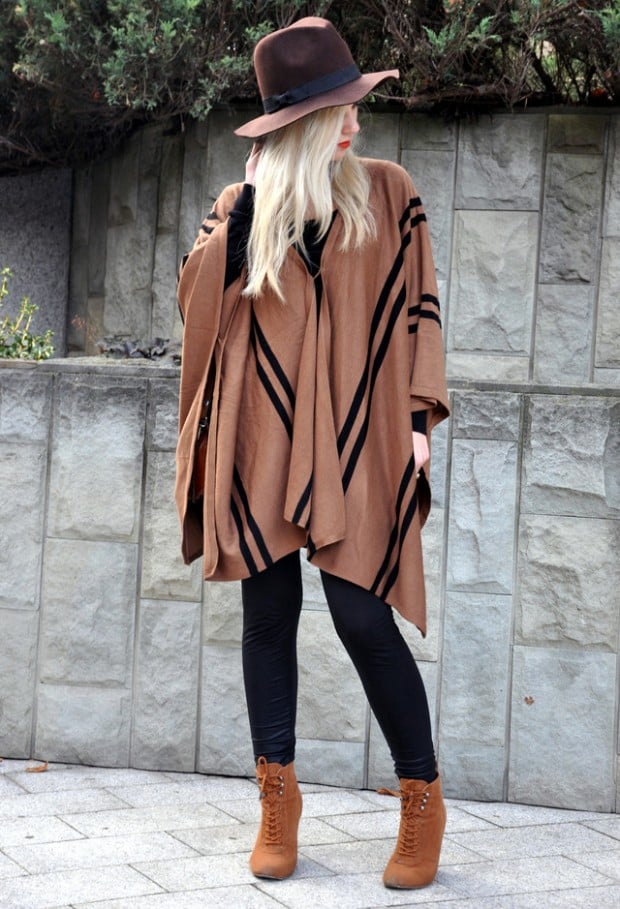 17 Amazing Outfit Ideas with Capes and Ponchos  (8)