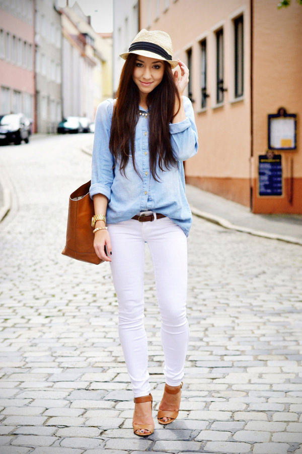 20 Stylish Outfit Ideas with Denim Shirt (2)