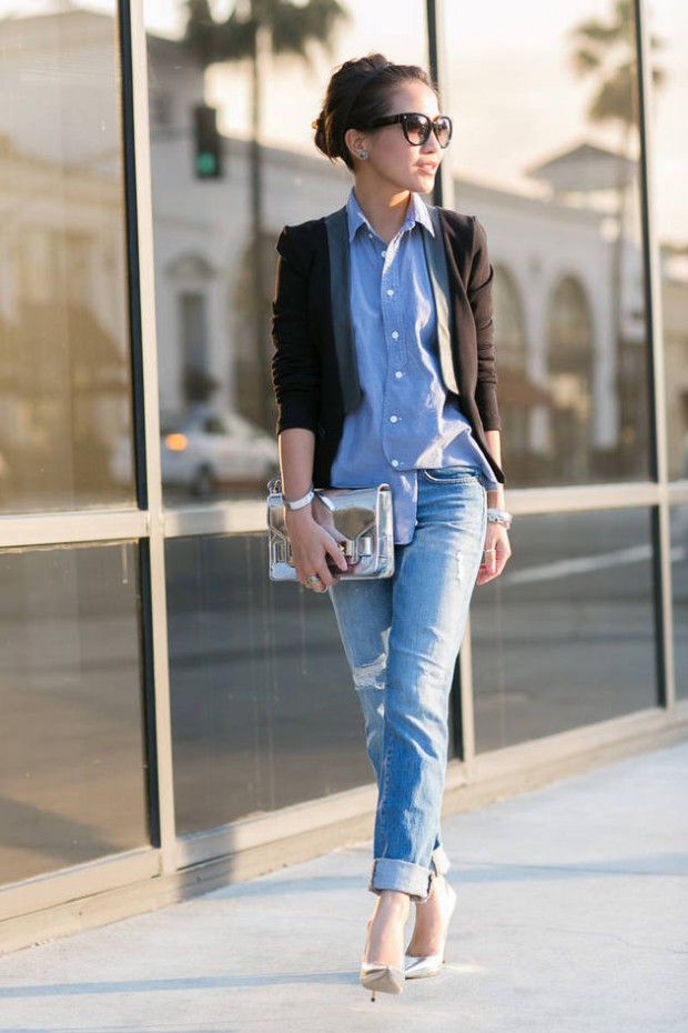 20 Stylish Outfit Ideas with Denim Shirt (4)