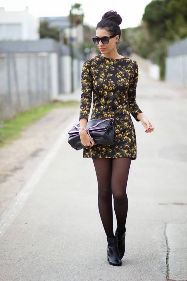 20 Stylish Outfits with Dresses for Cold Days  (15)