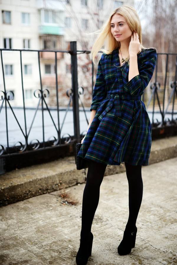 20 Stylish Outfits with Dresses for Cold Days  (18)