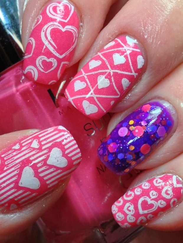 22 Sweet and Easy Valentine’s Day Nail Art Ideas (3)