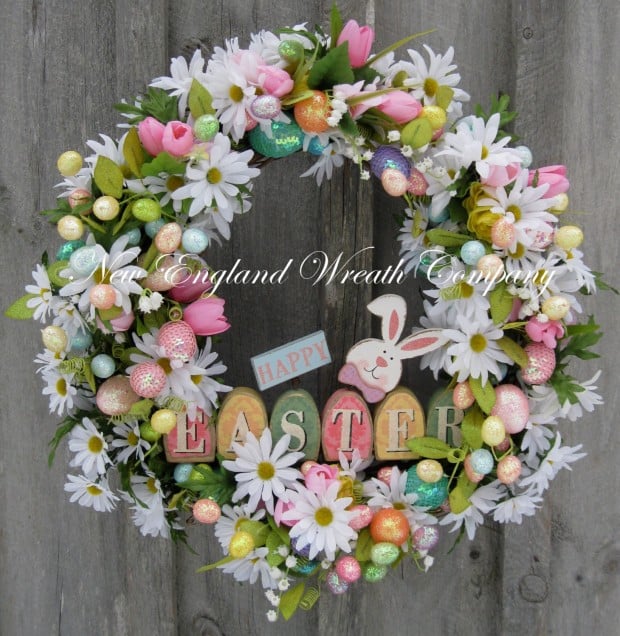 26 Creative and Easy Handmade Easter Wreath Designs (23)
