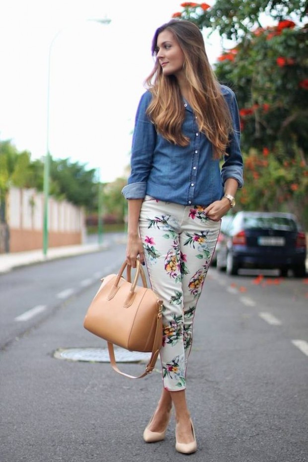 17 Amazing Outfit Ideas with Floral Pants (16)