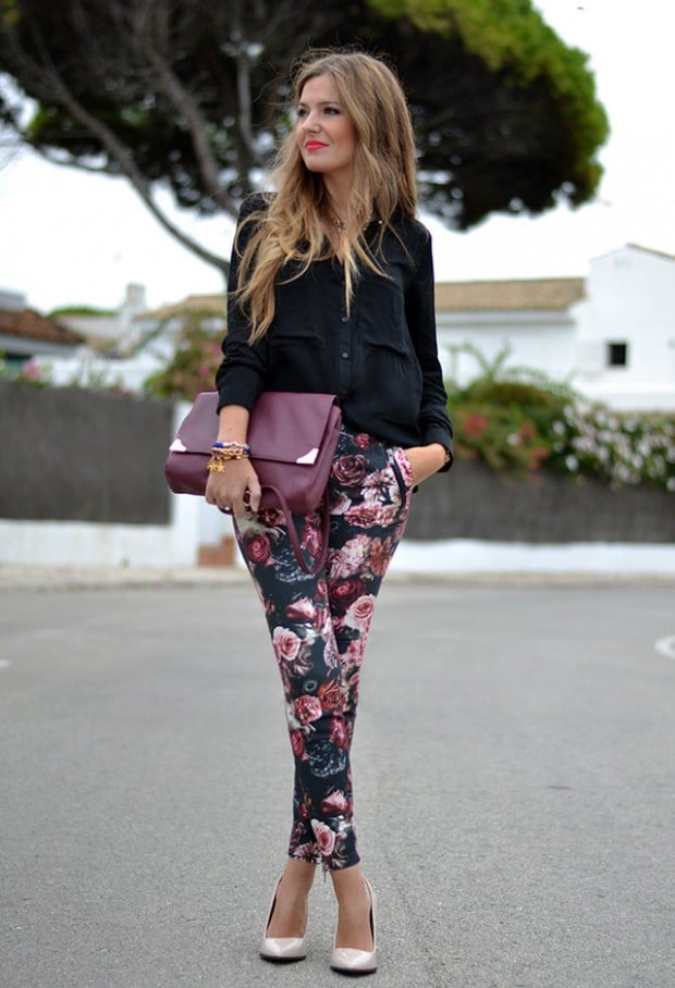 17 Amazing Outfit Ideas with Floral Pants (9)