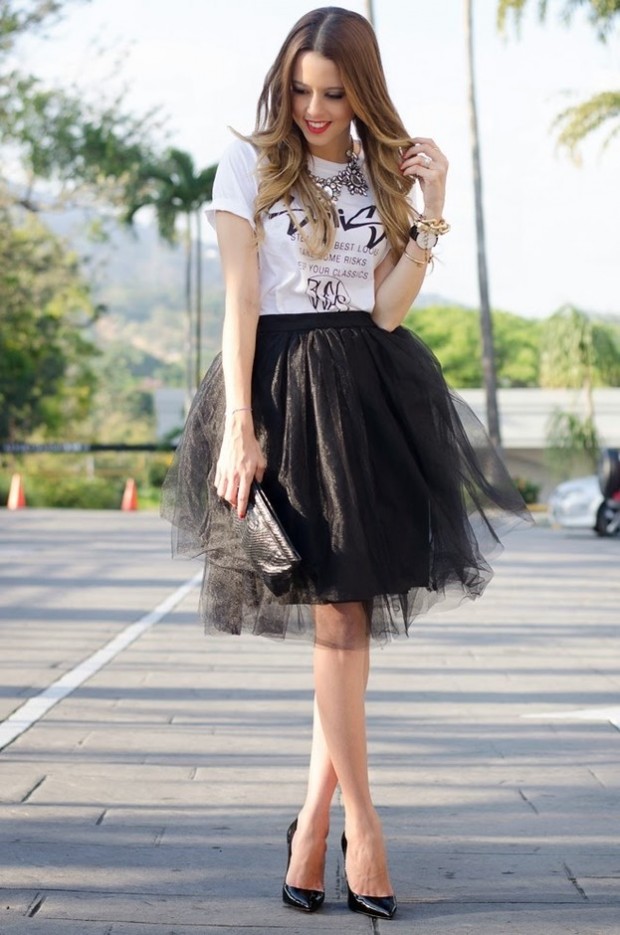 17 Outfit Ideas with Tulle Skirts for Romantic Look (9)