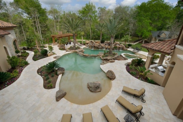 20 Divine Beach Entry Pool Design Ideas for Heaven in your Garden  (9)
