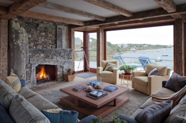 Cozy cabin fireplace  (1)