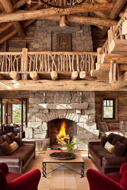 Cozy cabin fireplace  (2)