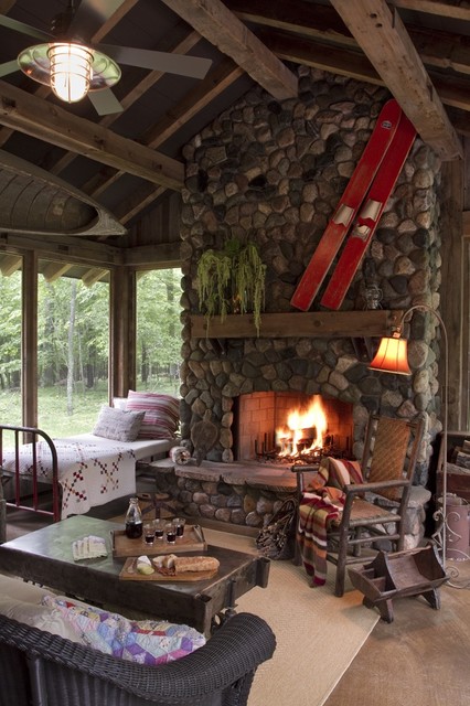 Cozy cabin fireplace  (3)