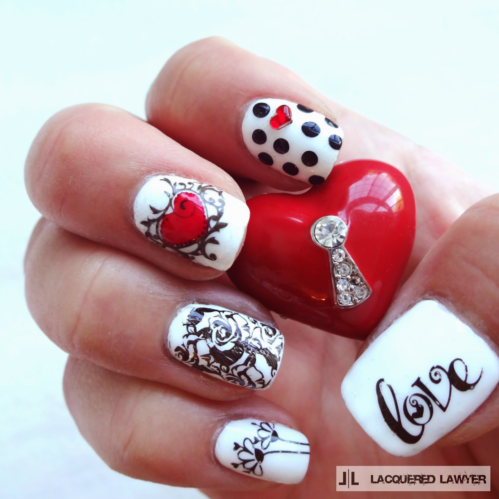 Nail nails valentine valentines designs romantic cute stylefrizz red polka hative amazing fashionsy heart dots twitter source 24 Cute Nail Art Ideas for Valentine's Day - Style Motivation