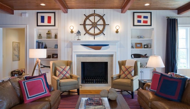 Nautical Living Room Photos With Yellow