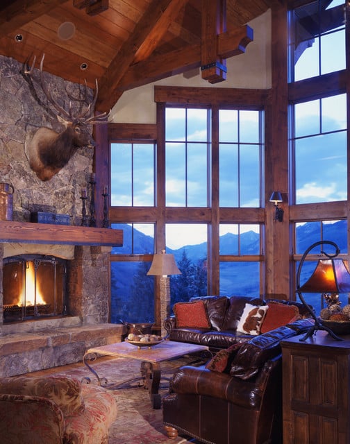 rustic fireplace living room (10)