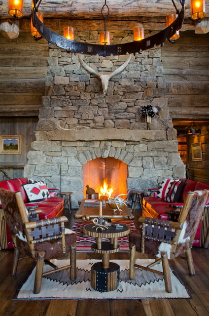 rustic fireplace living room (14)