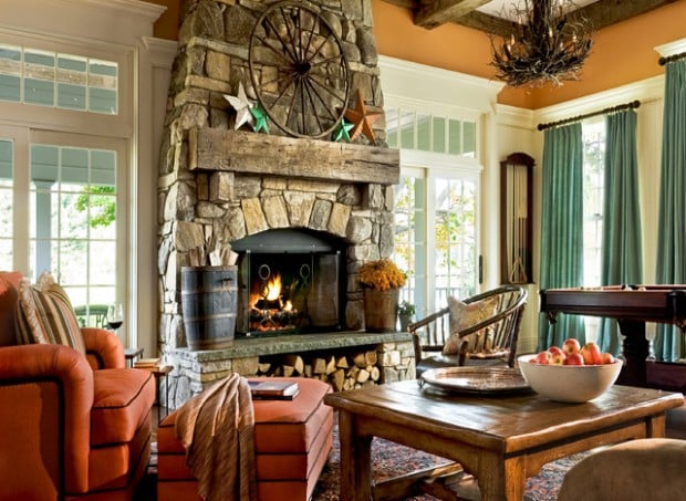 rustic fireplace living room (15)
