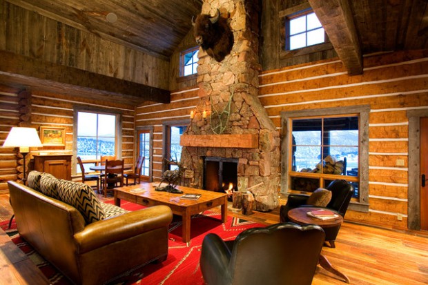 rustic fireplace living room (19)