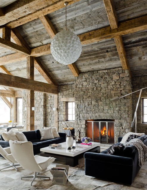 rustic fireplace living room (2)