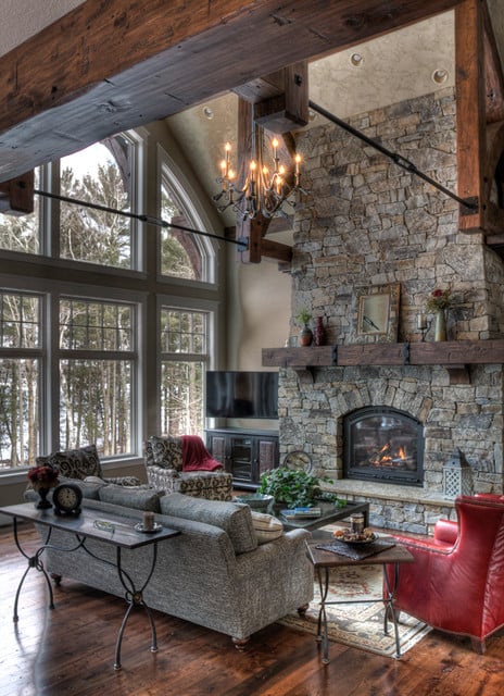 rustic fireplace living room (4)