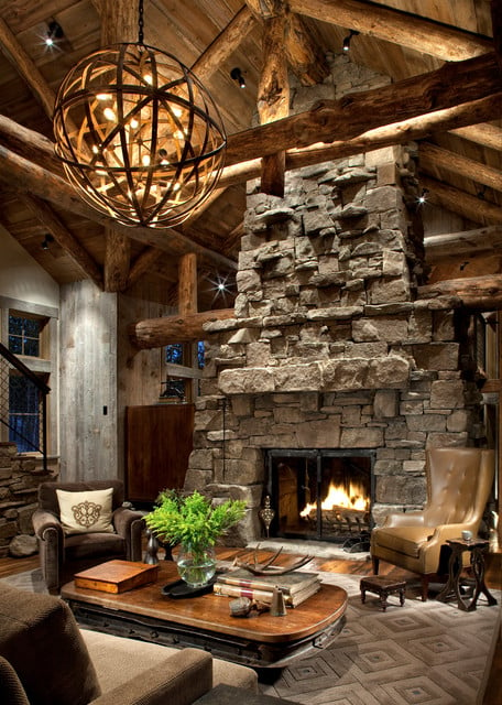 rustic fireplace living room (8)