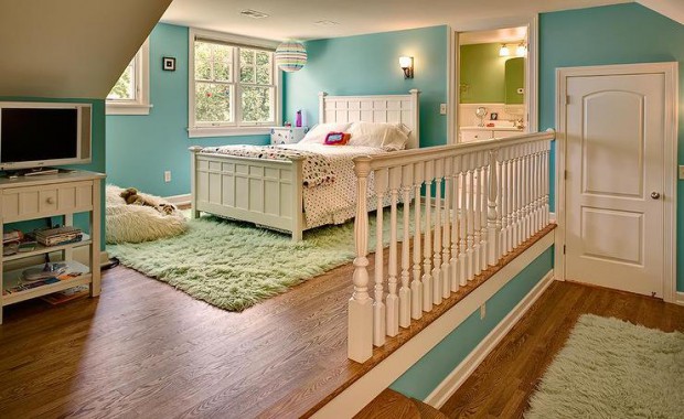 step-up-kids-bedroom-blue-and-green-girls-room-green-shag-rug
