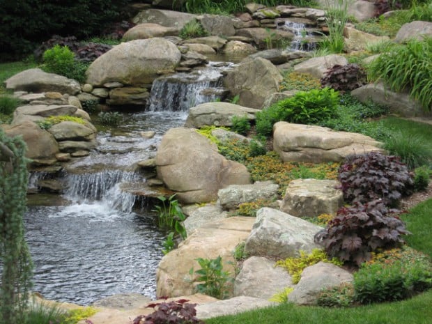 20 Relaxing Backyard Waterfall Ideas - Style Motivation