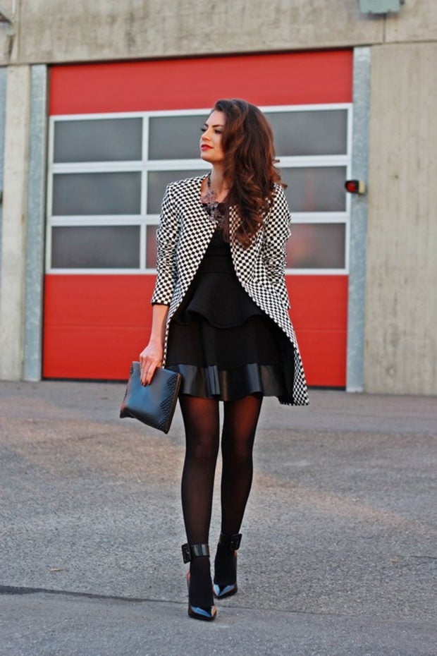 20 Chic Ideas How to Style Black Tights This Season