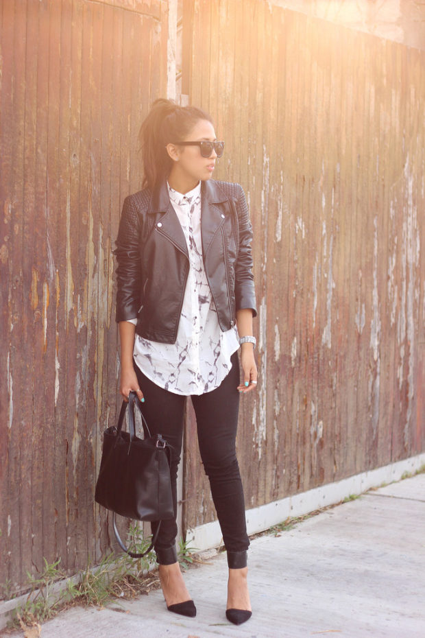 17 Cool Ways to Style a Leather Jacket This Fall
