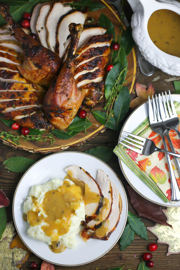 Garlic and Herb Roast Turkey with Pan Gravy