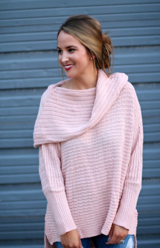 16 Lovely Casual Pink Sweater Outfit Ideas