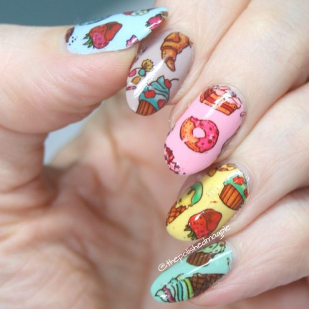 Candy Nail Art Ideas in Patel and Light Colors