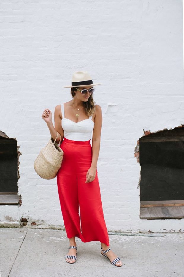 15 Stylish Summer Outfit Ideas with Wide Leg Pants
