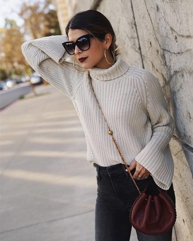 17 White Sweater Winter Outfit Ideas - Style Motivation