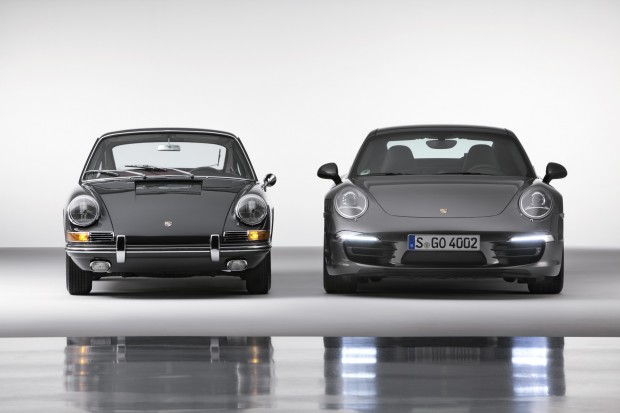 Porsche 911 Carrera 4S Coupé und Porsche 911 2.0 Coupé (Baujahr 1964)