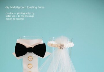 DIY Bride And Groom Toasting Flutes - wedding, diy
