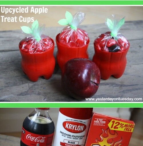 DIY Plastic Bottle Apple Treat Cup -