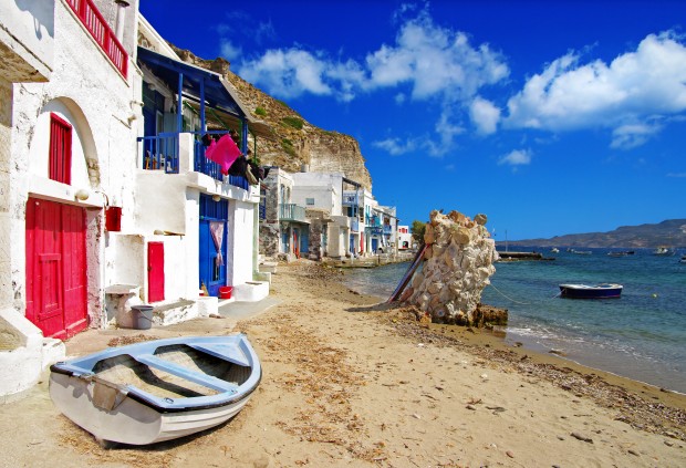 Traditional Greece scenery - Milos island. small fishing village