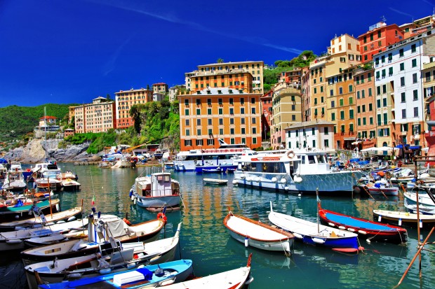 colorful Camogli, Ligurian coast, Italy