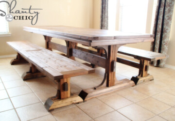 DIY Triple Pedestal Bench -