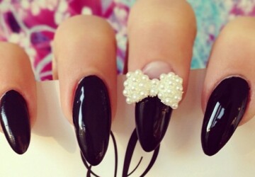 33 Cute Nail Ideas With Bows - nails, fashion, bows