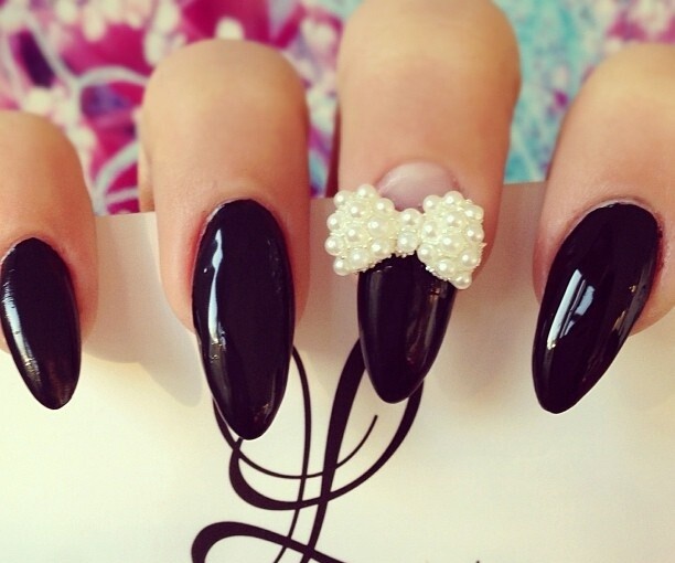 33 Cute Nail Ideas With Bows - nails, fashion, bows