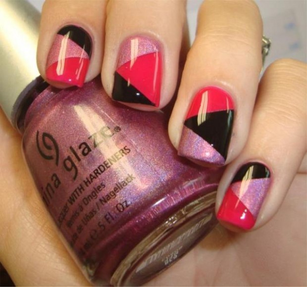 34 Amazing DIY Nail Art Ideas Using Scotch Tape (11)