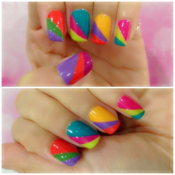 34 Amazing DIY Nail Art Ideas Using Scotch Tape (19)